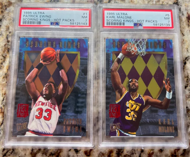 1995 Ultra Scoring Kings Hot Packs (1:72) 10 of 12 Set 7 PSA Graded HOF + 3 Raw 2