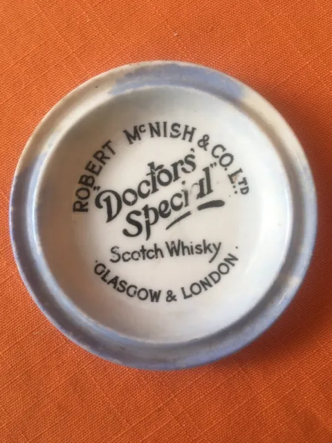 Doctors Special Whiskey Advertising Porcelain Dish 4”