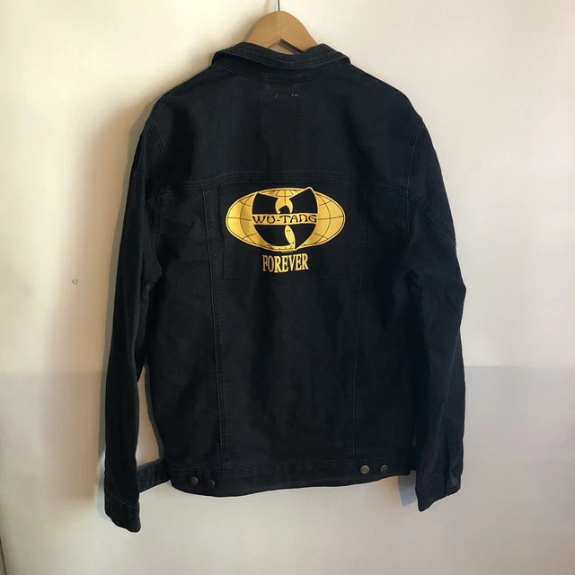WU TANG CLAN Forever Patch Mens Denim Jacket Black Size WU TANG CLAN Forever Patch Mens Denim Jacket Black Size