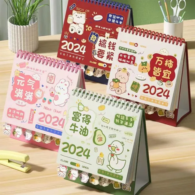 Cartoon Panda Table Calendars 2024 Calendar  School Office Supplies