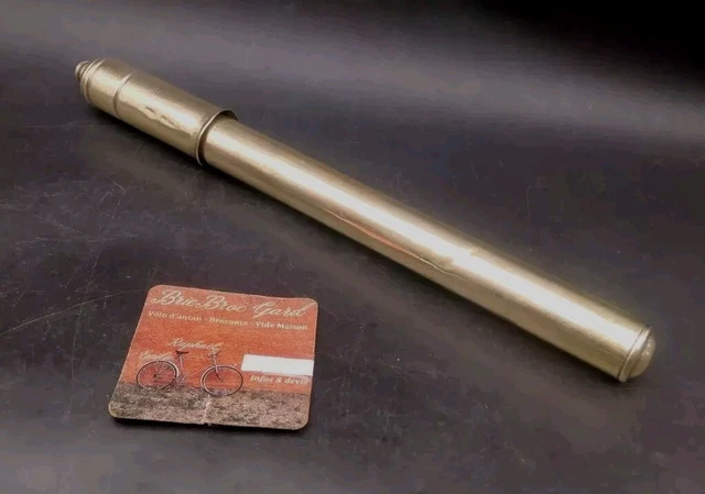 NOS Ancienne Pompe de poche vélo 1920 laiton old Bike Pump