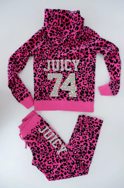 Set tuta bambina Juicy Couture età 8 anni giacca jogger rosa leopardato velluto