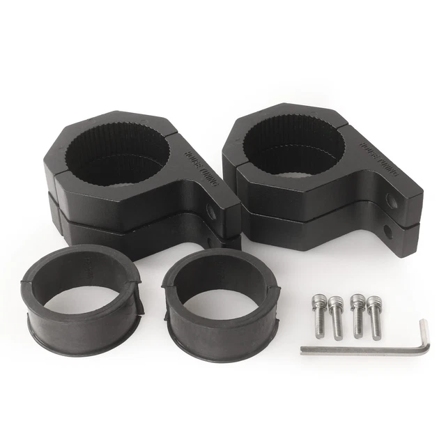 4Pcs 2.375" Fog Light Mount Brackets Fit 60mm Round Tube Truck Chase Rack Clamps
