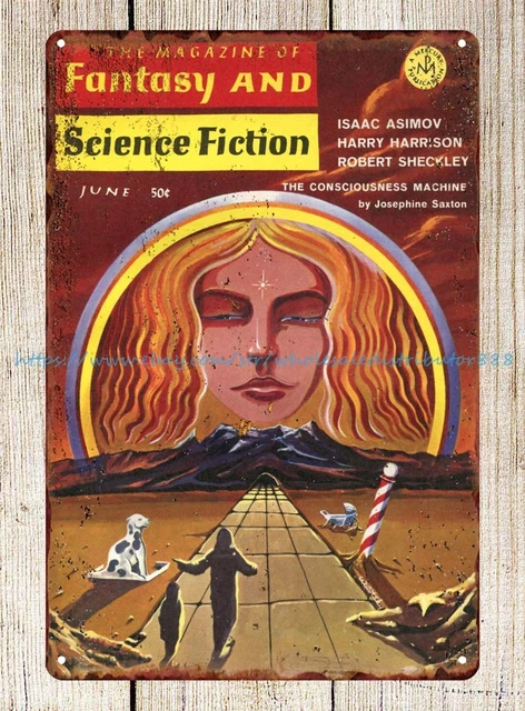 Magazine Fantasy and Science Fiction 1968 metal tin sign reproductions