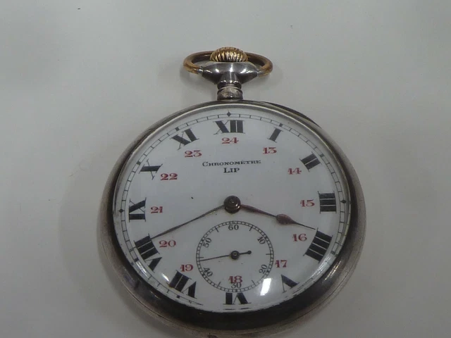 Montre Gousset LIP En Argent - Chronomètre Suisse Fonctionnel - Vintage Et Authentique