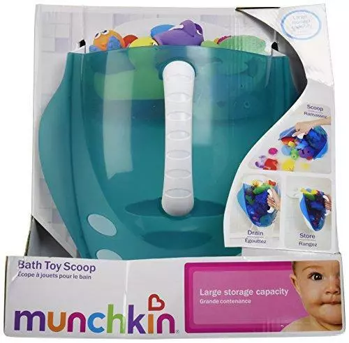 Munchkin Scoop Drain and Store Bath Toy Organizer, Blue 2