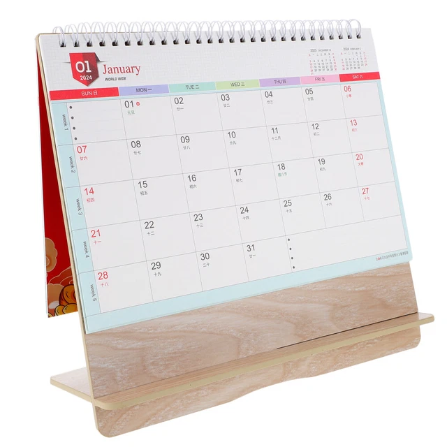 TABLE CALENDAR 2024 Decorative Desk Calendar 2024 Tabletop Calendar