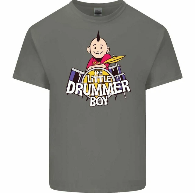 T-shirt divertente da uomo The Little Drummer Boy batteria rock band 3