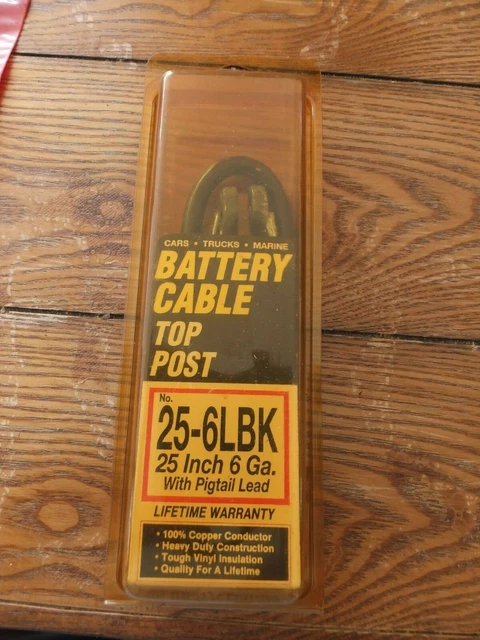 NOS Battery Cable Negative 6 Gauge AWG Copper Custom Car, Truck, RV, Boat, Solar
