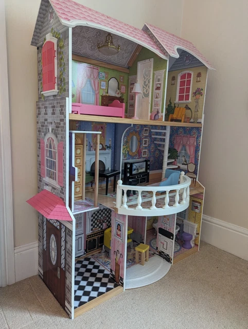 KIDKRAFT DOLLS HOUSE For Barbie Sized Dolls With Furniture £17.50 - PicClick UK