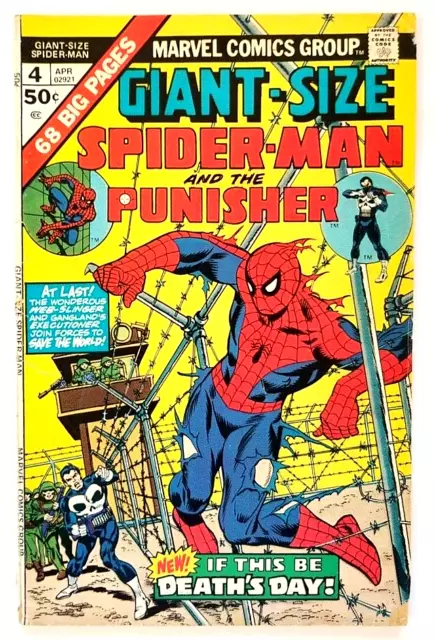 GIANT SIZE SPIDER MAN & THE PUNISHER vol.1 #4 April 1975 MARVEL comic US book VF