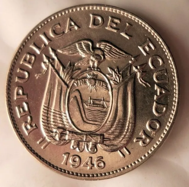 1946 ECUADOR 5 CENTAVOS - AU - Collectible Coin - FREE SHIPPING - Ecuador Bin