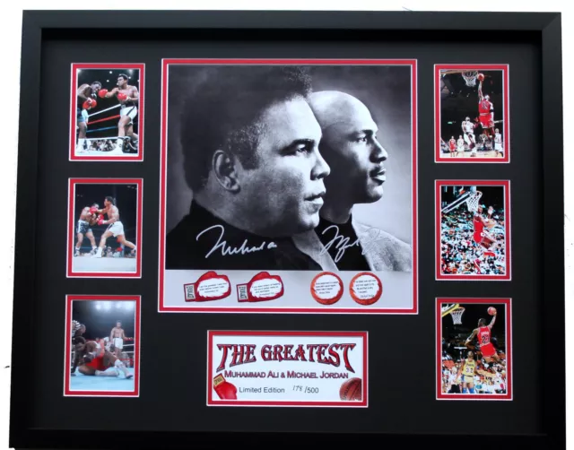 New Michael Jordan Muhammad Ali Signed Limited Edition Memorabilia Framed