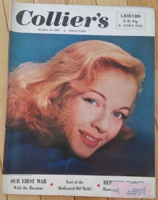 Colliers Magazine October 13 1951 Herbert Hoover Old Maids War Groucho Marx