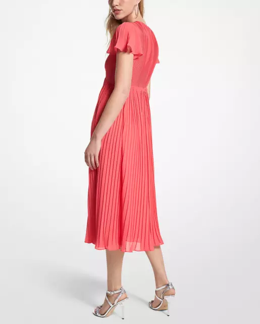 MICHAEL Michael Kors Pleated Georgette Midi Dress Size N/A # 1B 2037 N 2