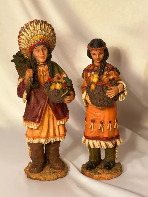 Roman THANKSGIVING INDIAN CHIEF MAN/WOMAN~Dinner Centerpiece~Fall*Corn~Table