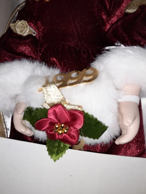 🔥VTG "HERITAGE" Signature Collection 1999 Christmas Caroline Porcelain Doll 18” 5