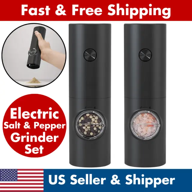 Electric Salt and Pepper Grinders Set Shakers Battery Operated Grinder Shaker