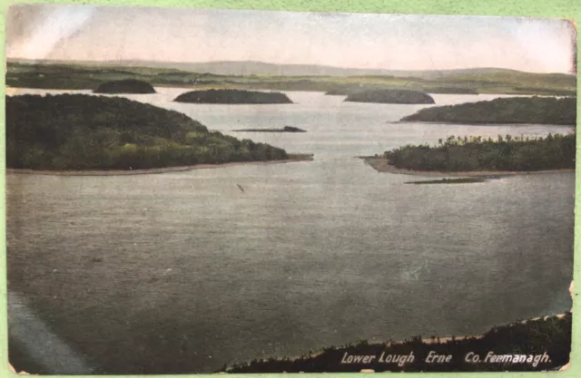 Lower Lough Erne Co. Fermanagh Ireland Postcard Vintage