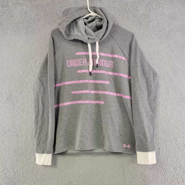 Under Armour Sweater Womens L Large Gray Hoodie Pullover Sweatshirt Athleisure