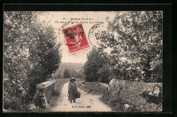 CPA Buves, Un vieux Pont de Pierre sur l´Yvette 1910