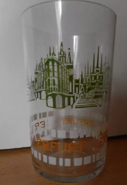 Souvenir Andenken Glas Erfurt Bierglas Motivglas DDR 0,2 l