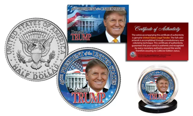 DONALD TRUMP 45th PRESIDENT Official 2016 JFK Half Dollar U.S. Coin WHITE HOUSE