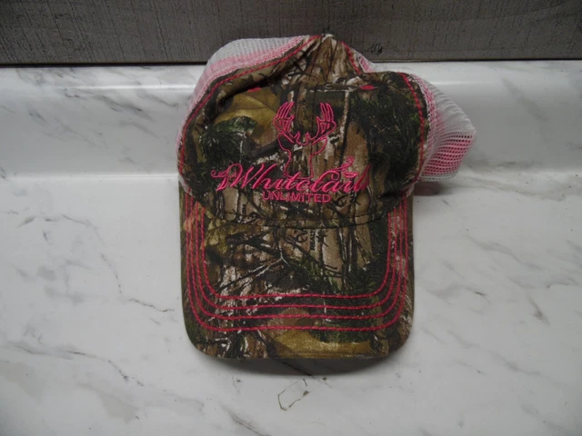 🎆Whitetails Unlimited Hat Cap camo & Pink Adjustable Strap Baseball Hunting 🎆