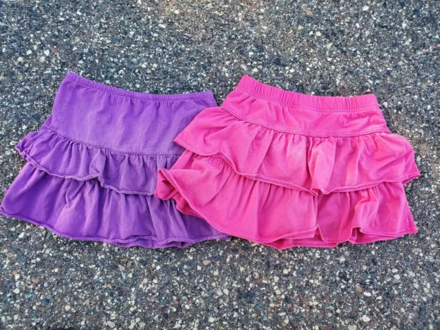 Lot Of 2 Girls Skorts Size 10-12 Medium Pink Purple Total Girl