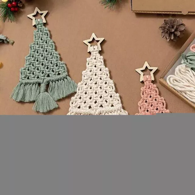 Christmas Tree Macrame DIY Kit for Beginners Hanging Ornaments for Holiday Decor 2