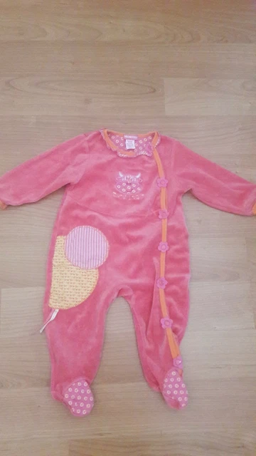 Pyjama Fille 9 Mois Orchestra Corail En Velours Excellent Etat