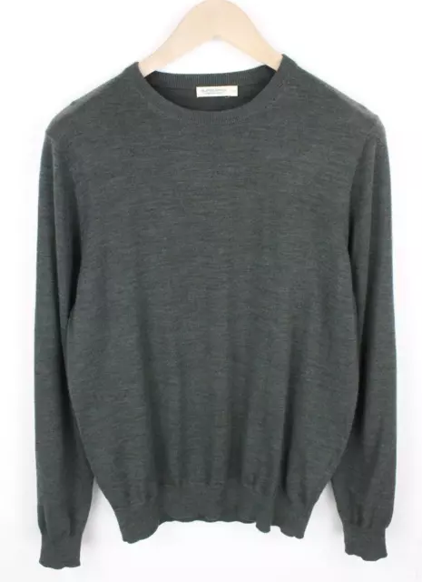 SUITSUPPLY Men Sweatshirt M Deep Green Pure Merino Wool Long Sleeved Pullover