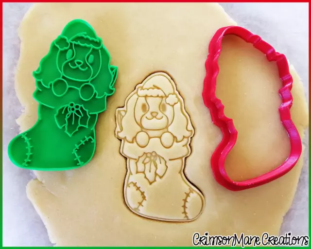 Cavalier King Spaniel Christmas Cookie Cutter Stocking Fondant Tool Biscuit 3