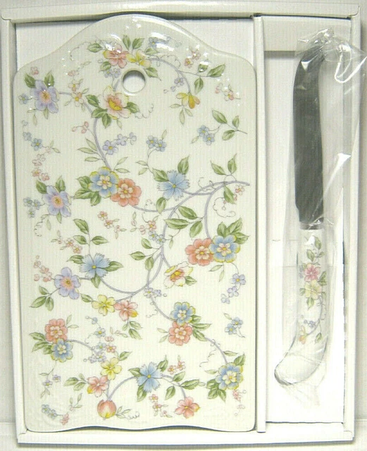Andrea By Sadek 9002 Corona Fine Porcelain China Cheese Board & Knife Japan New