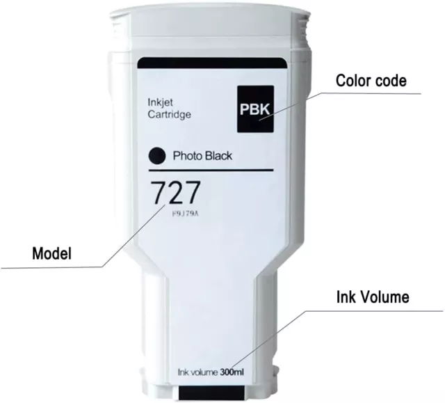 Compatible HP 727 Matte Black 300ml DesignJet T1500 T920 T2500 T2530 Printer