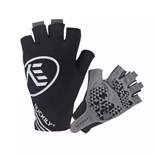 Nuckily Cycling Riding Gloves Bicycle Mountain Half Finger Skid Silicone MTB Bik 3