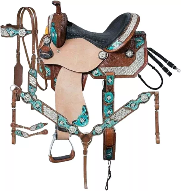 Western Leather  Barrel Horse Saddle Tack Set 10" to 18" Free Shipping