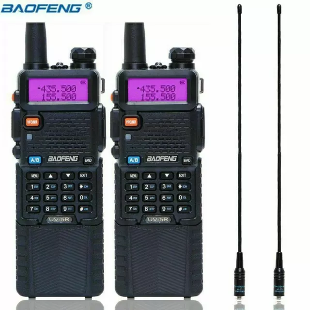 Baofeng Uv-5R Walkie Talkie Dual Band Vhf Uhf Led Funkgerät 3800Mah 5W Radio Neu