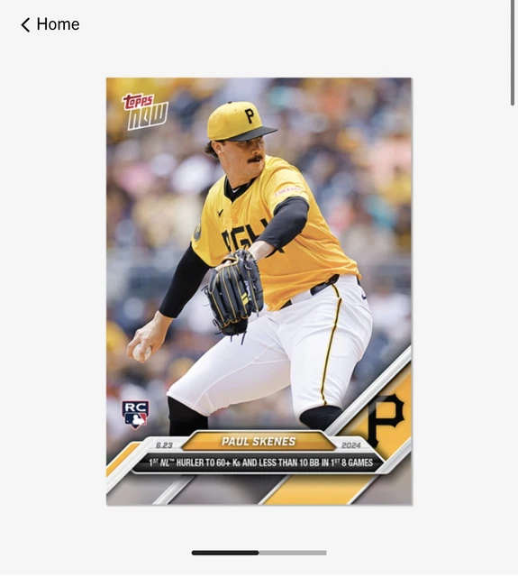 PRESALE GRADE 10 Paul Skenes 2024 MLB TOPPS NOW Card 334 Baseball Rookie RC EUR 32,99
