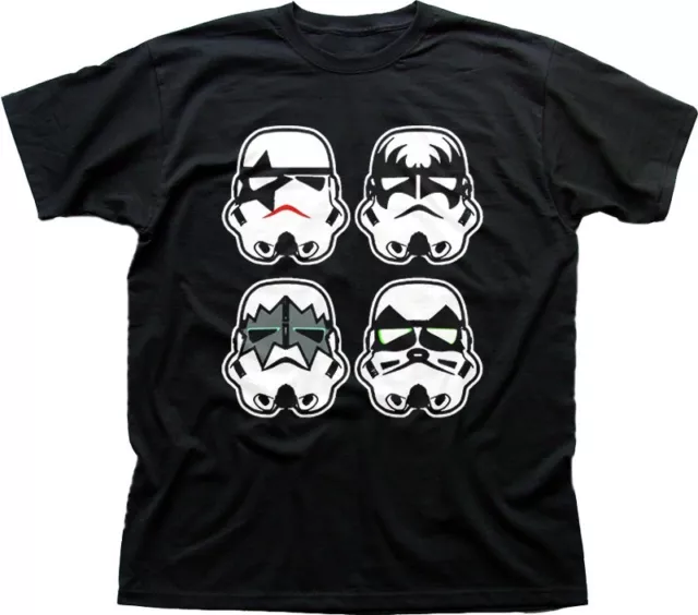 Star Wars inspired Kiss Stormtrooper faces  inspired black t-shirt 9419