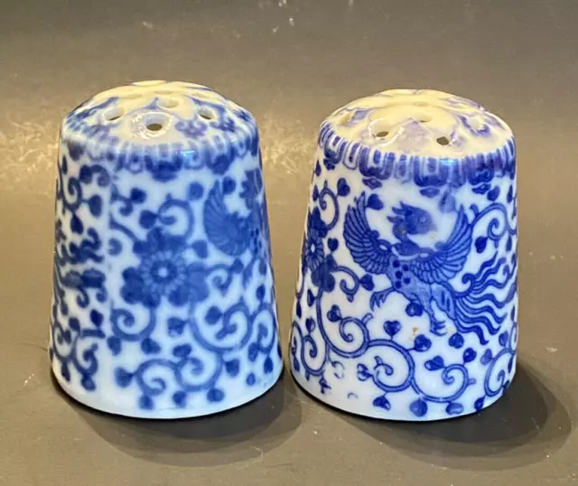 Vintage Flying Turkey Style Salt and Pepper Shakers Made in Japan Cobalt Blue