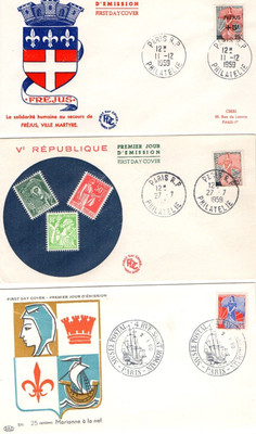 Lot De 3 Enveloppes Premier Jour Marianne