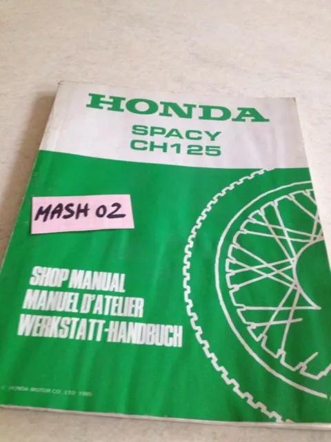 supplément manuel atelier Honda Spacy CH125 CH 125 scooter Shop manual éd. 85