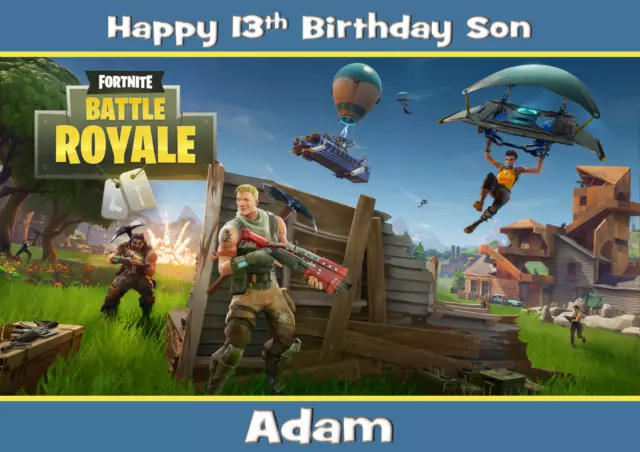 Fortnite - A5 Personalised Birthday Card - ANY - Age Relation Name