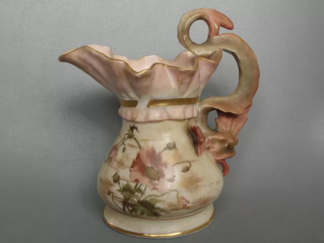 Alfred Stellmacher Turn Teplitz Dragon Handle Jug / Pitcher