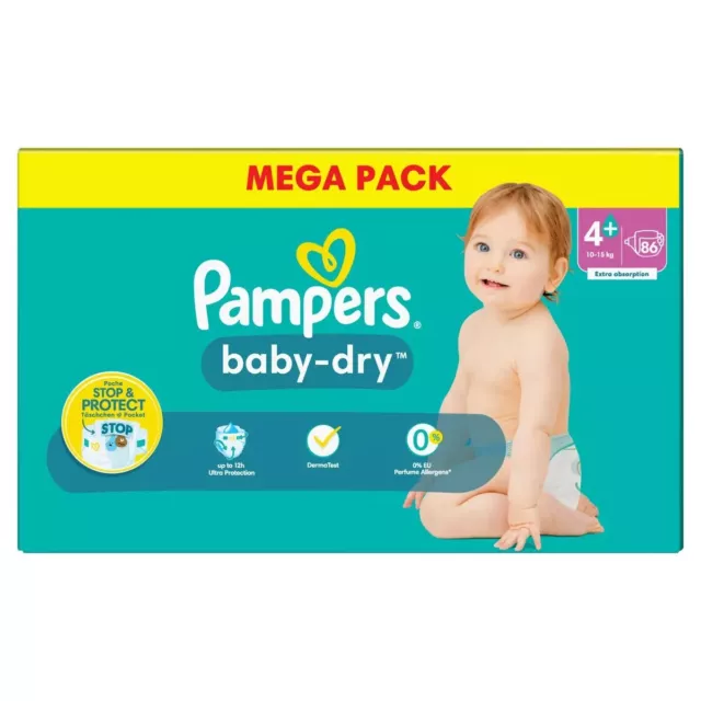 PAMPERS Baby-dry couches taille 4+ (10-15kg)