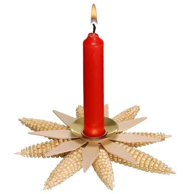 Portacandela Con Ringelbäumchen Natura Ø 15cm Nuovo Candele Pirammide Legno