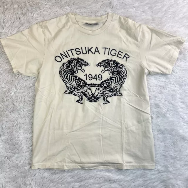 ONITSUKA TIGER MEN’S Black/White T-Shirt Embroidered Tiger Size M Tokyo ...