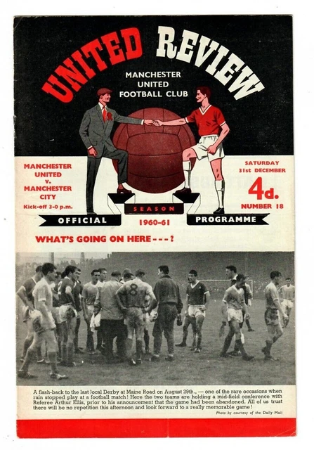1960/61 Manchester United v Manchester City Football Programme