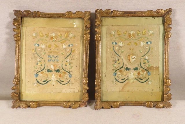 Paire De Cadres Sculptés Indochine Bois - 19ème Siècle